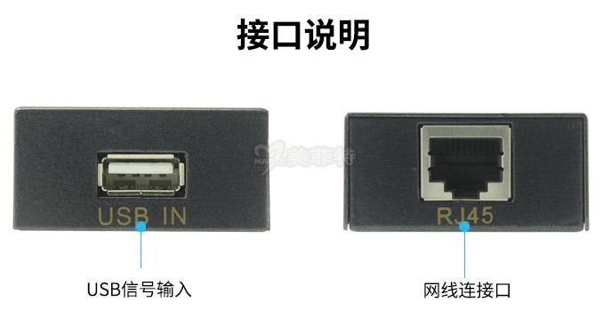 M3808-60|USB网线传输器60米发送端接口说明