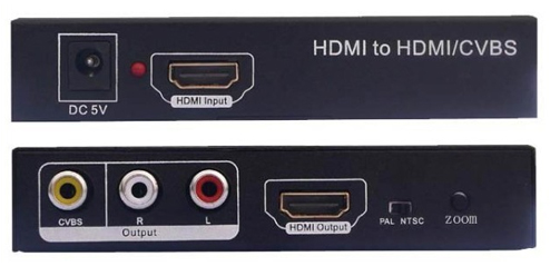 M2760HDMI转AV转换器正面及背面接口面板