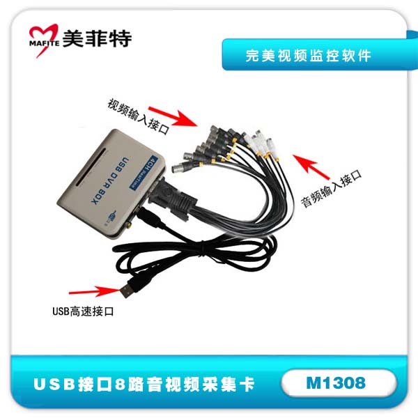 M1308|8路USB音视频监控采集卡及接口介绍